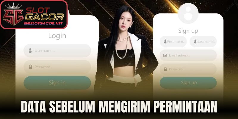 Data sebelum mengirim permintaan